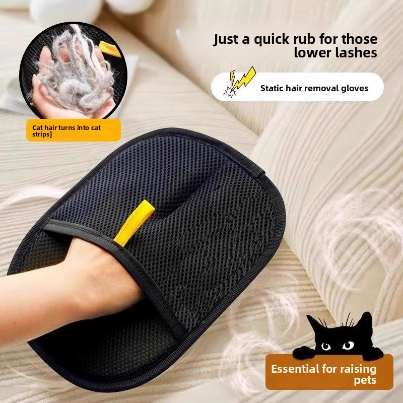Double-Sided Pet Hair Removal & Grooming Glove Brush