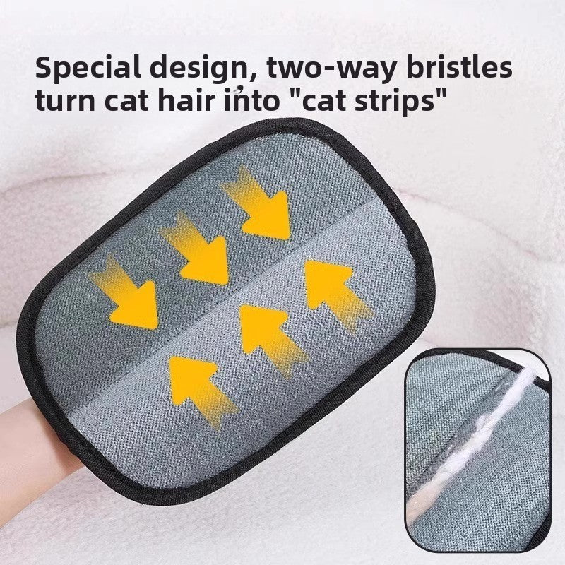 Double-Sided Pet Hair Removal & Grooming Glove Brush