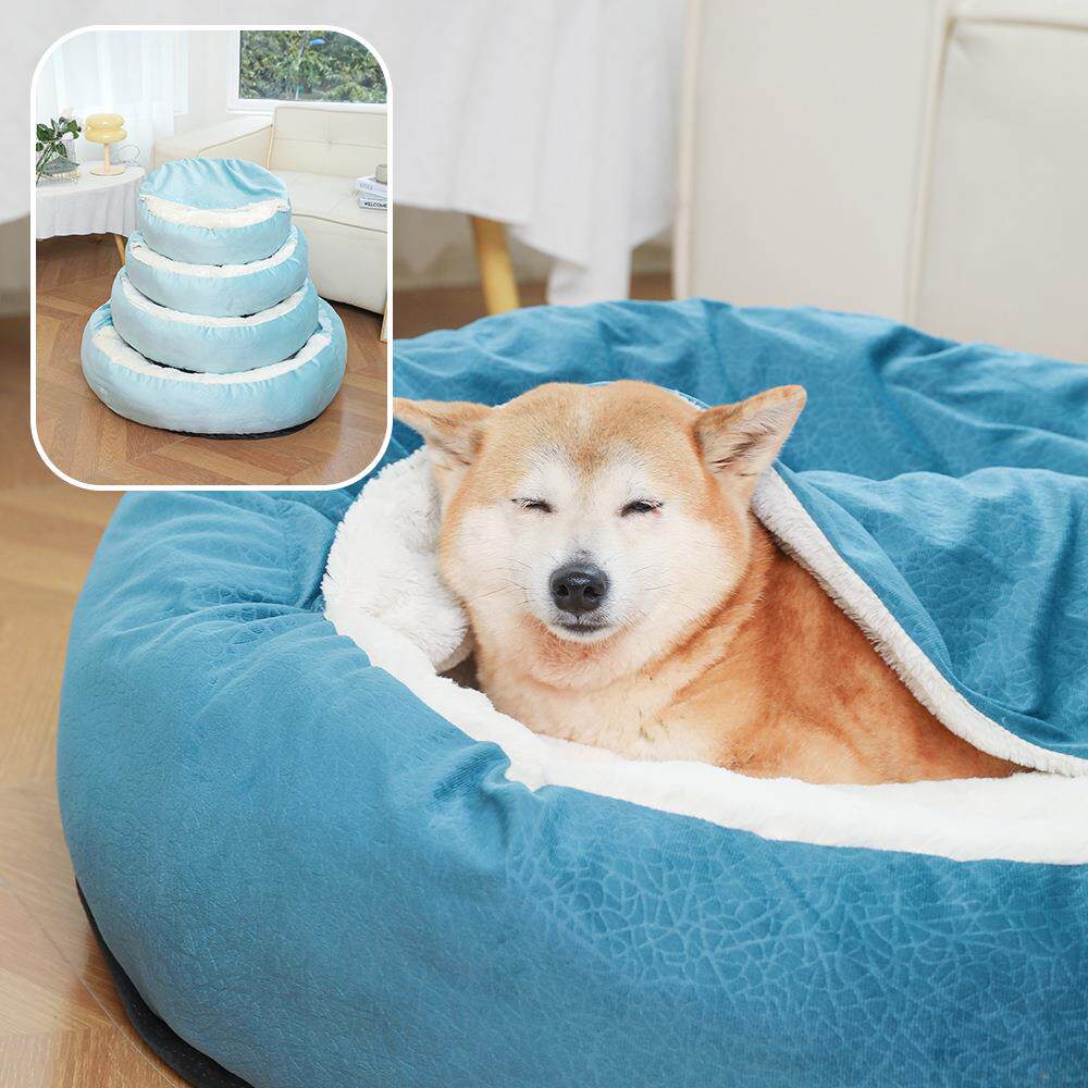 Cozy 2-in-1 Plush Pet Bed with Built-In Blanket
