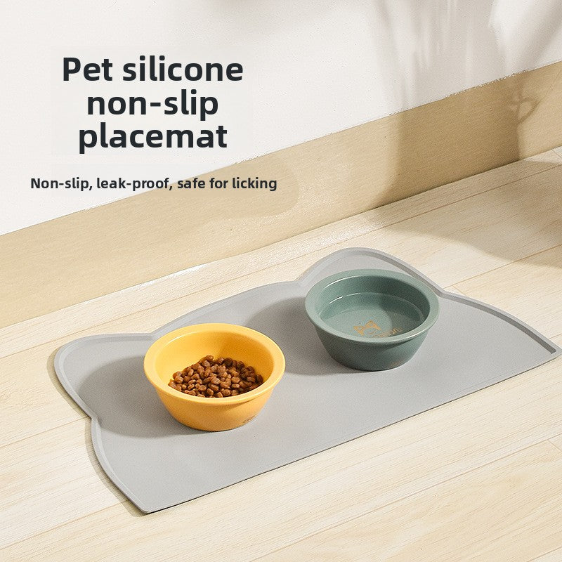 Non‑Slip Waterproof Silicone Pet Feeding Mat for Dogs & Cats