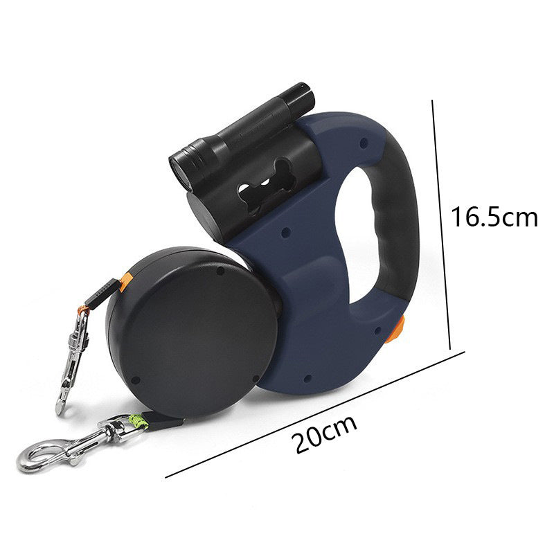 Dual Retractable Pet Leash for Walking Two Dogs