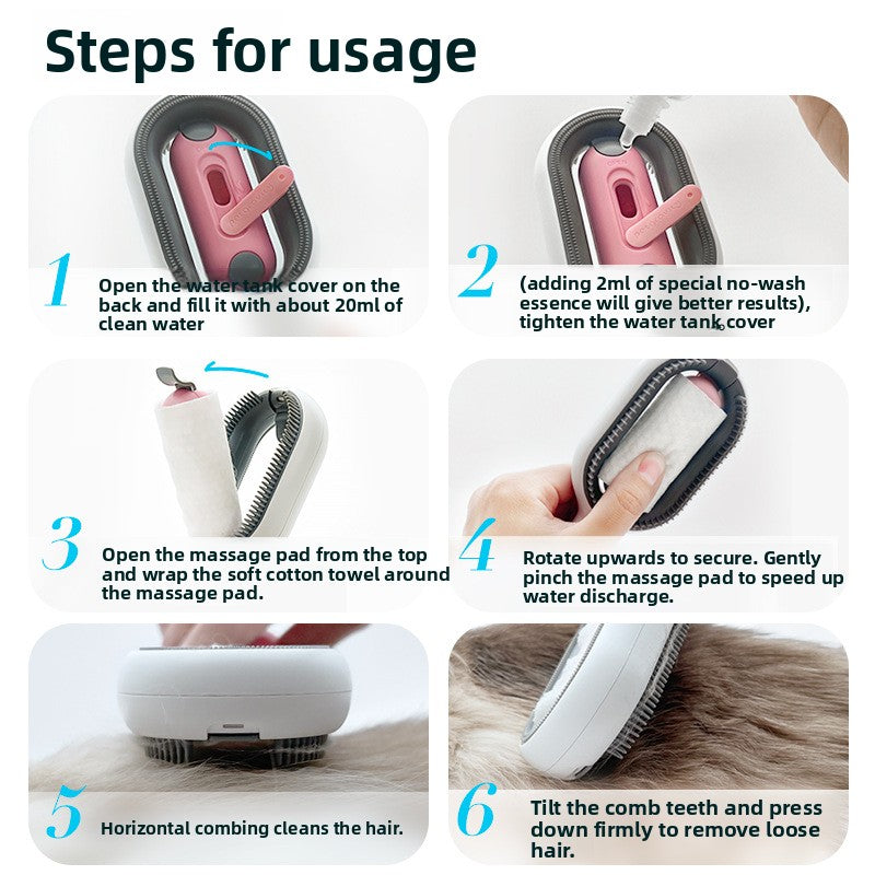Water Tank Pet Grooming Comb for Cats and Dogs
