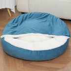 Cozy 2-in-1 Plush Pet Bed with Built-In Blanket