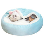 Cozy 2-in-1 Plush Pet Bed with Built-In Blanket