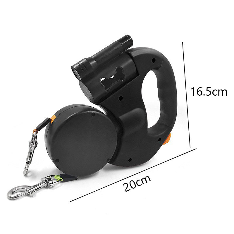 Dual Retractable Pet Leash for Walking Two Dogs
